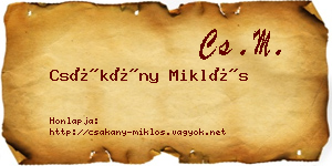 Csákány Miklós névjegykártya