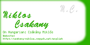 miklos csakany business card